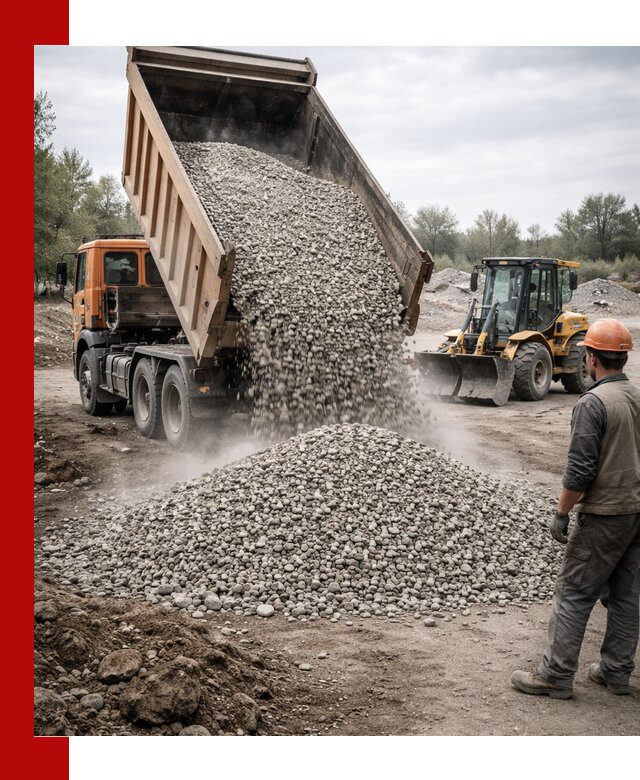 Доставка щебня в Сосногорске крупными и мелкими фракциями