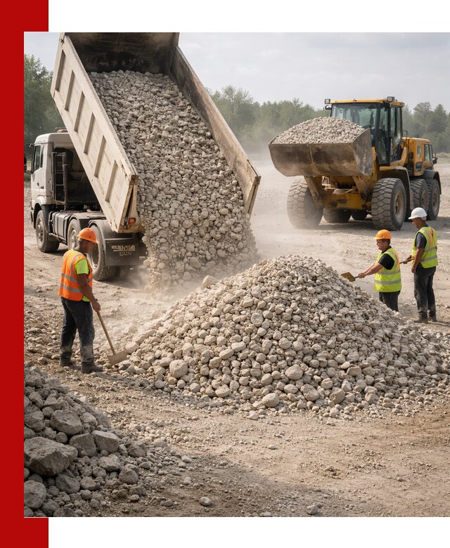 Доставка известнякового щебня фр. 40-70 в Сосногорске