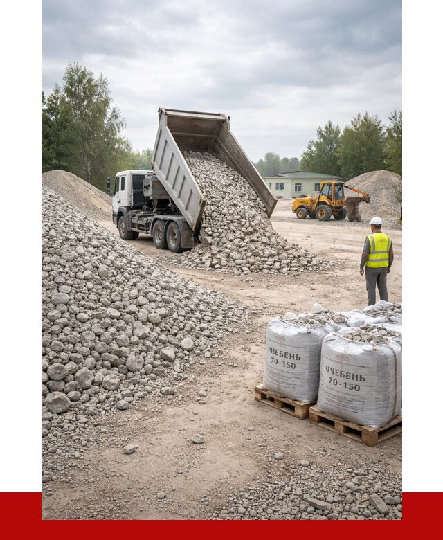 Известняковый щебень фракция 70-150 в Сосногорске от 1290 р. | ПРОНЕРУДСно