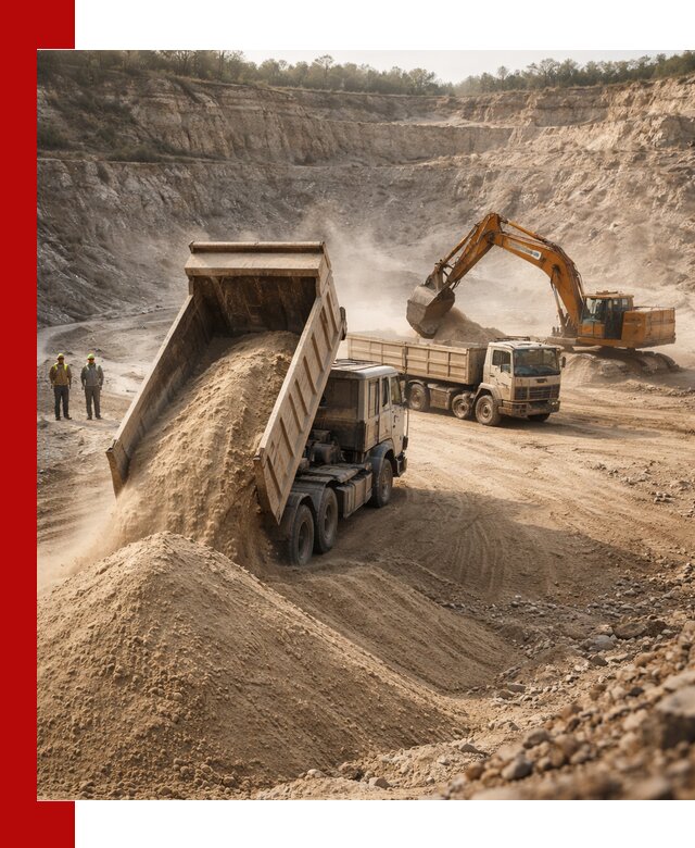 Карьерный песок навалом с доставкой в Сосногорске