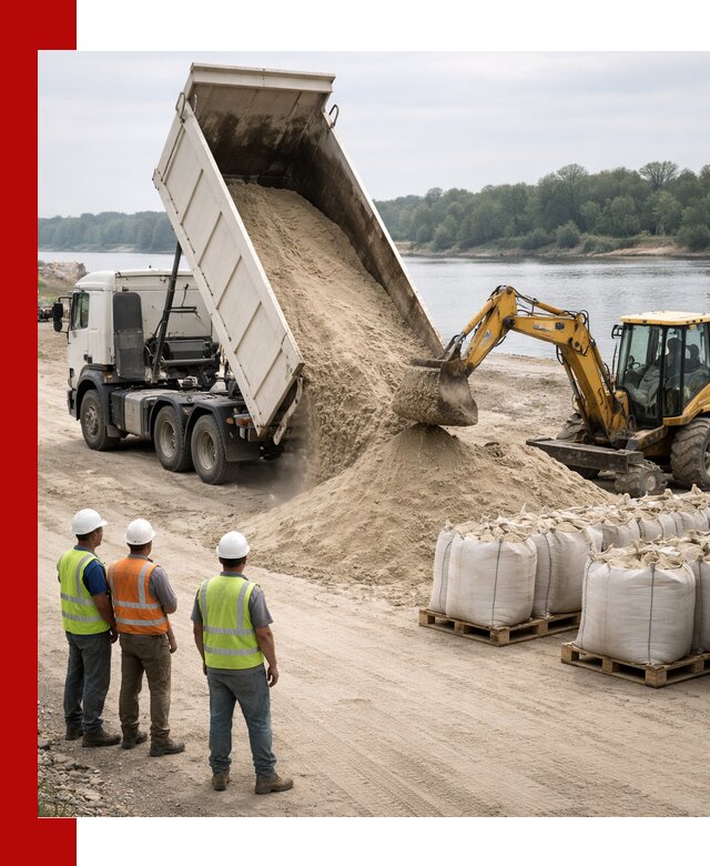 Доставка речного песка в Сосногорске самосвалами и погрузкой