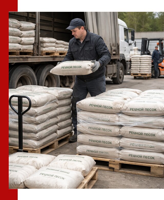 Речной песок в мешках с доставкой в Сосногорске