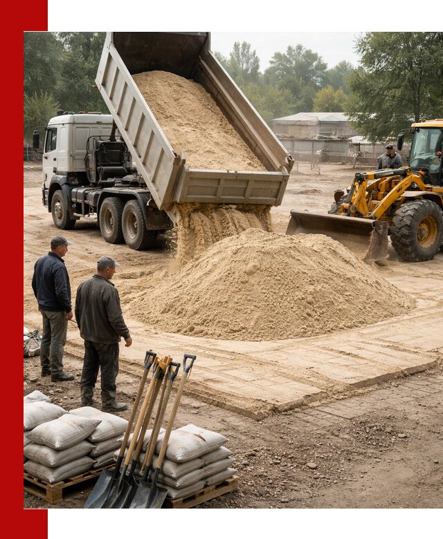 Доставка мытого песка в Сосногорске с самосвалами по выгодной цене