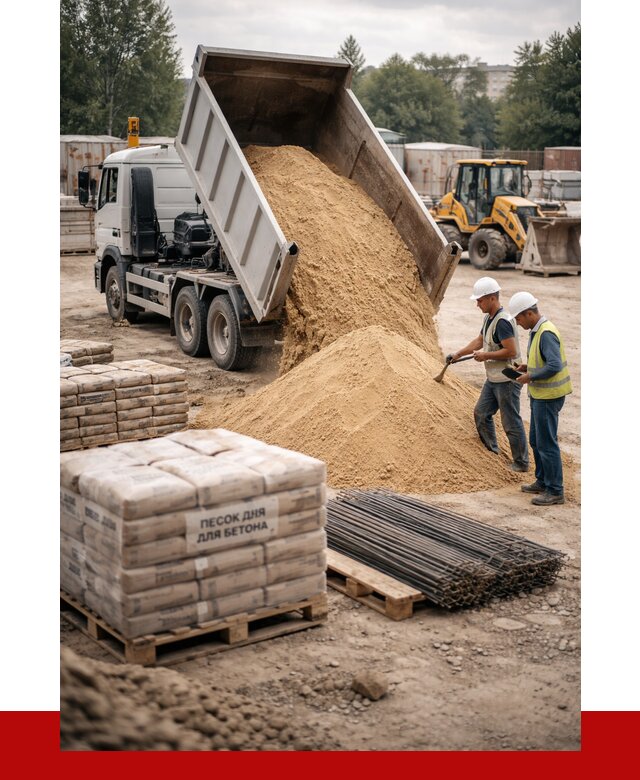 Песок для бетона в Сосногорске от 2579 р. с доставкой, ПРОНЕРУДСно