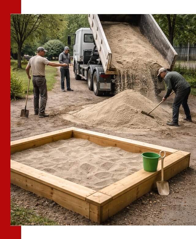 Песок для песочницы с доставкой в Сосногорске недорого и чистый