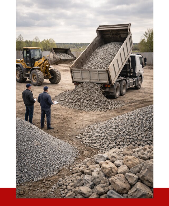 Гравий и камень с доставкой в Сосногорске от 4333 р. - ПРОНЕРУДСно