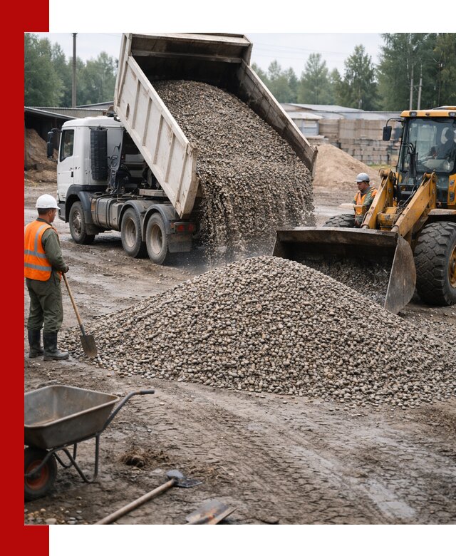 Мытый гравий с доставкой в Сосногорске от карьера до участка