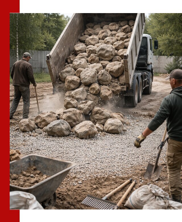 Доставка и укладка булыжника в Сосногорске