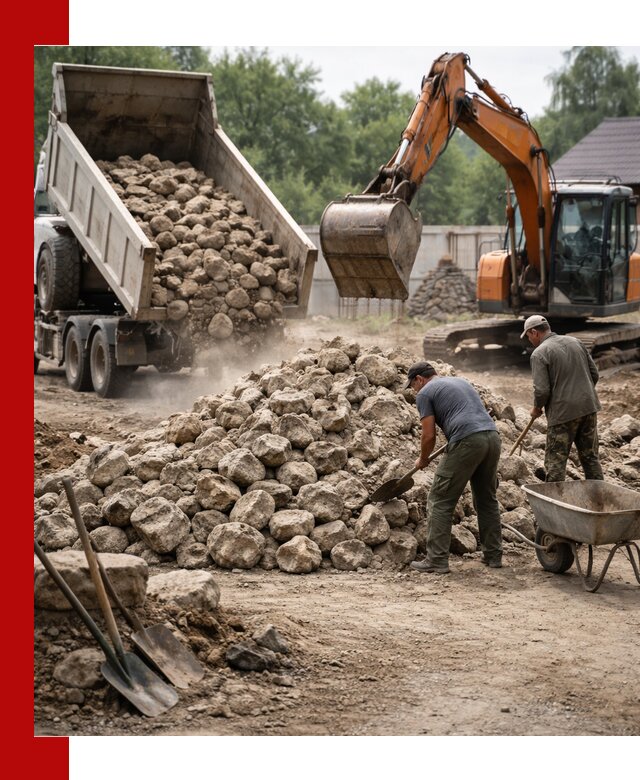 Доставка и разгрузка бутового камня в Сосногорске