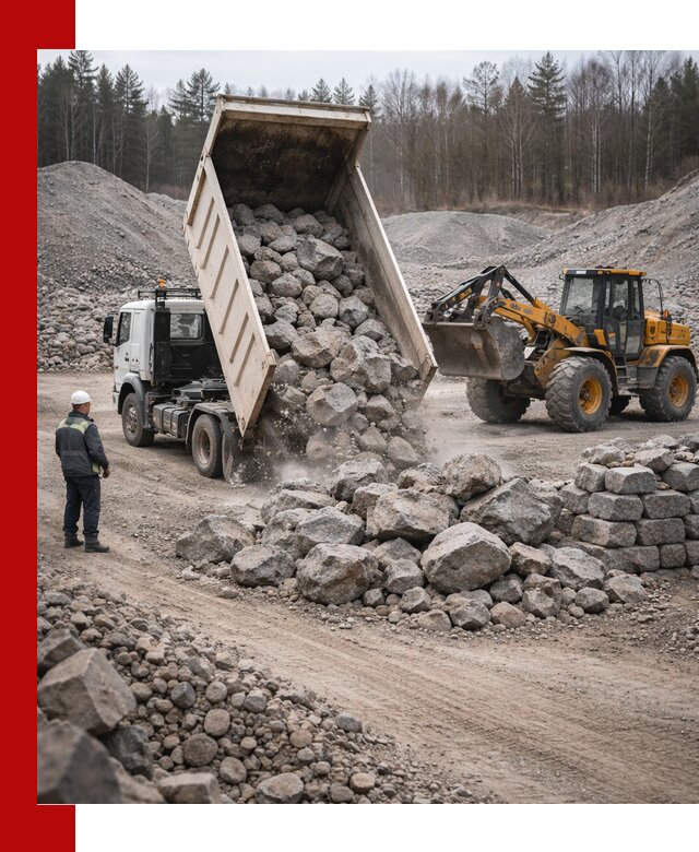 Доставка и продажа бутового гранитного камня в Сосногорске