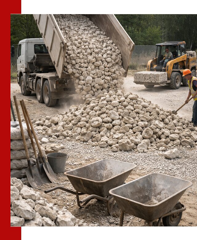 Доставка и продажа бутового известнякового камня в Сосногорске