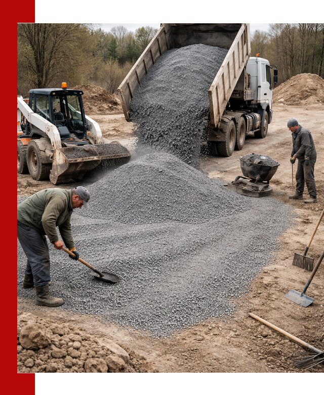 Отсев для подсыпки в Сосногорске — доставка и подсыпка на участок