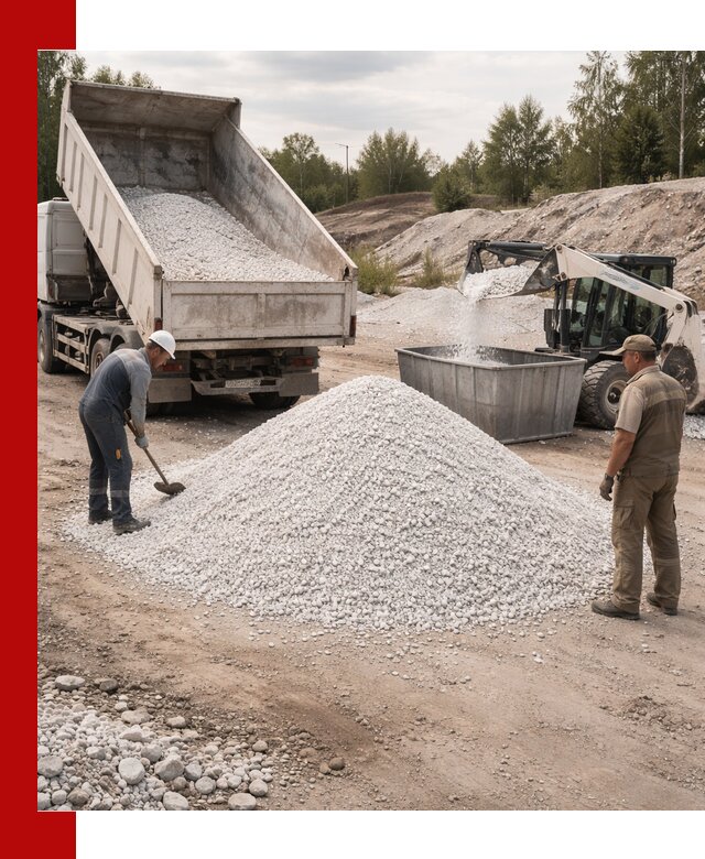 Доставка и продажа белой мраморной крошки в Сосногорске