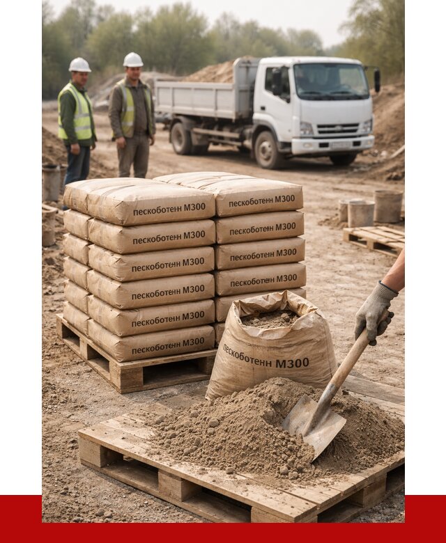 Пескобетон М300 в Сосногорске с доставкой от 4797 р. за куб | ПРОНЕРУДСно