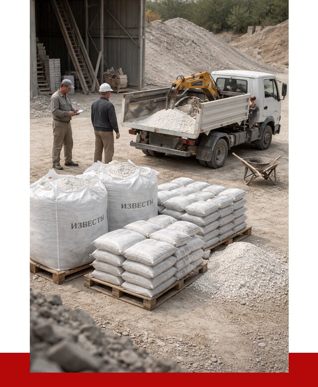 Известь строительная в Сосногорске с доставкой от 4333 р. | ПРОНЕРУДСно