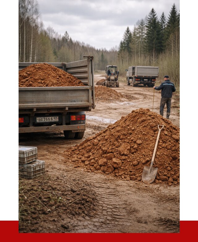 Глина и суглинки в Сосногорске от 4642 р. за куб | ПРОНЕРУДСно