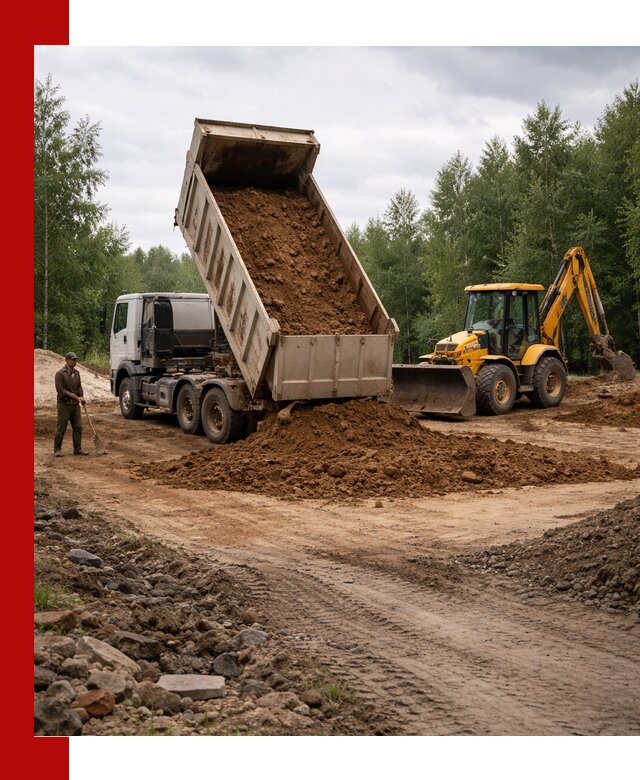 Доставка суглинка самосвалами в Сосногорске подсыпка и планировка