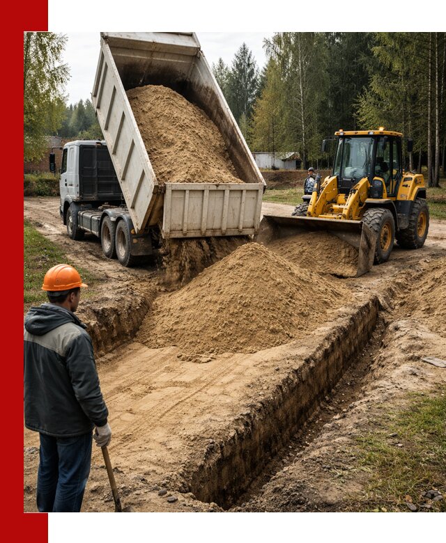 Доставка песчаного грунта в Сосногорске для строительных работ
