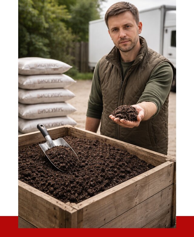 Купить биогумус в Сосногорске с доставкой от 8769 р. за куб | ПРОНЕРУДСно