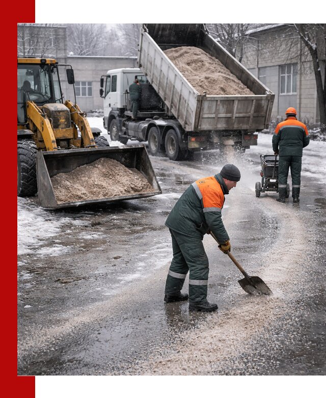 Реагент против гололеда с доставкой и нанесением в Сосногорске