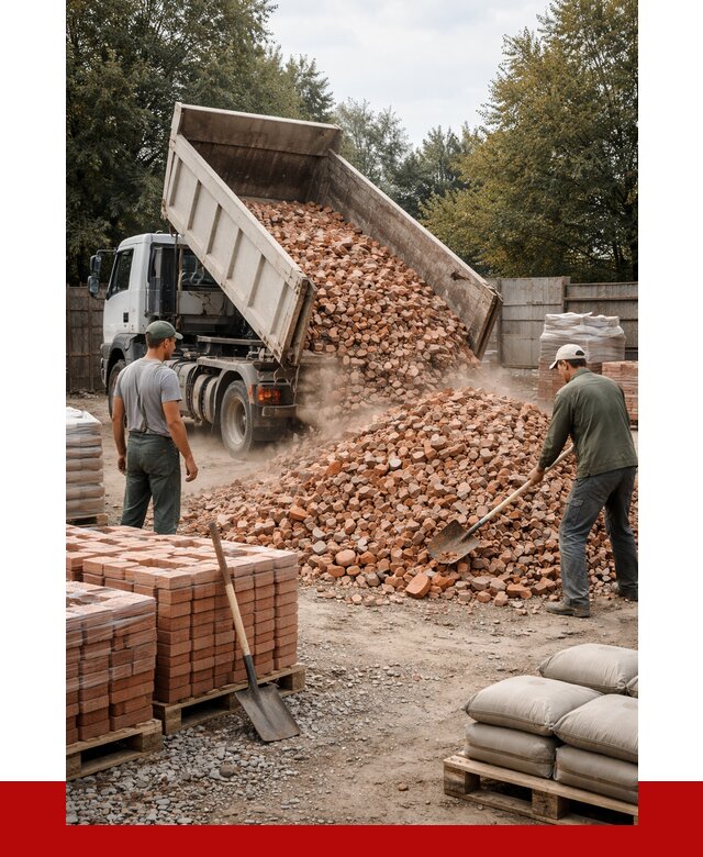 Бой кирпича в Сосногорске с доставкой от 4333 руб/куб | ПРОНЕРУДСно