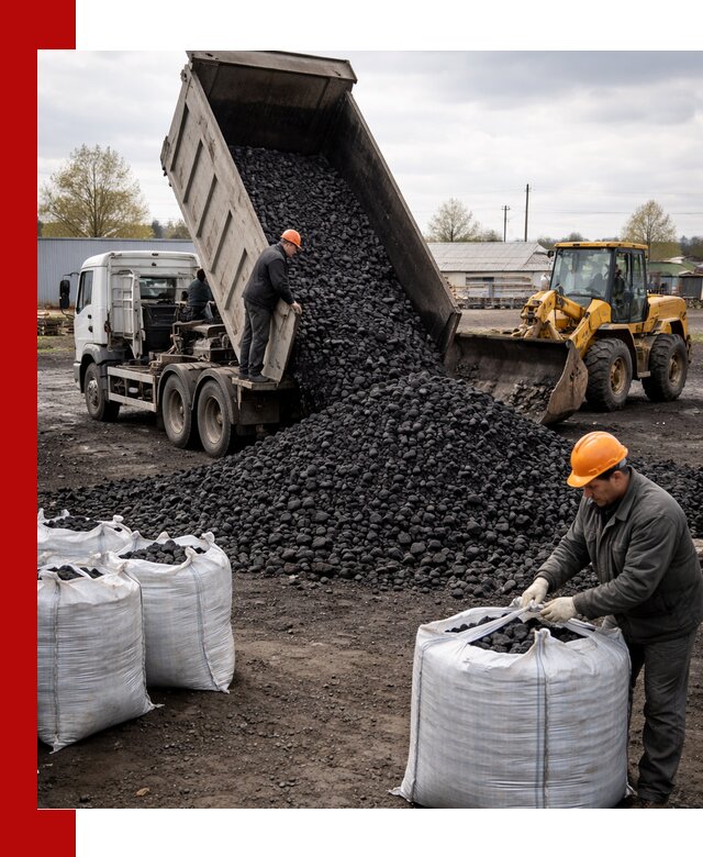 Доставка каменного угля в Сосногорске оптом и в розницу
