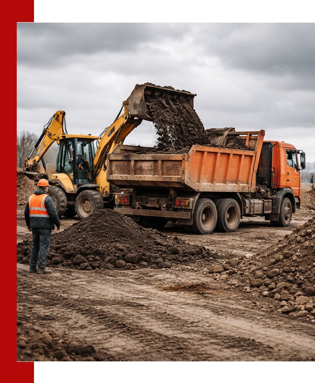 Вывоз грунта и строительного мусора в Сосногорске грузовыми самосвалами