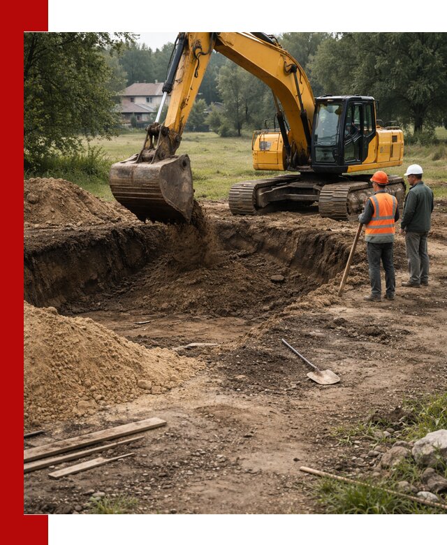 Рытье котлована под фундамент в Сосногорске (быстро и недорого)