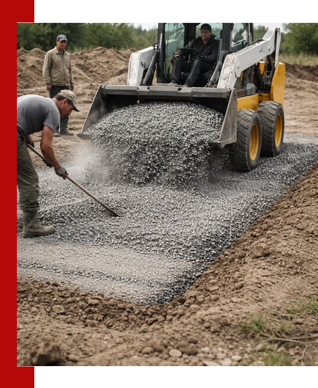 Устройство щебеночной подушки в Сосногорске для дорог и фундаментов